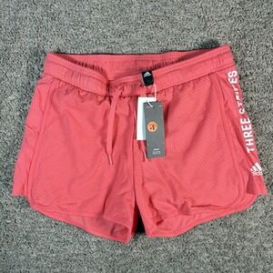 Adidas Running Track Shorts size L Women DP2394 Three Stripes Coral Pink‎